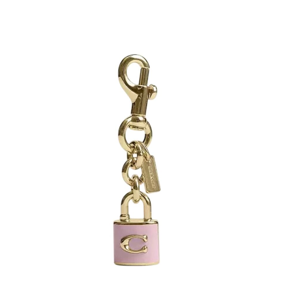 Coach Pink & Gold Lock Bag Charm - Picture 2 of 2